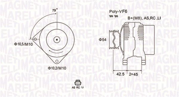 MAGNETI MARELLI Генератор 063731865010